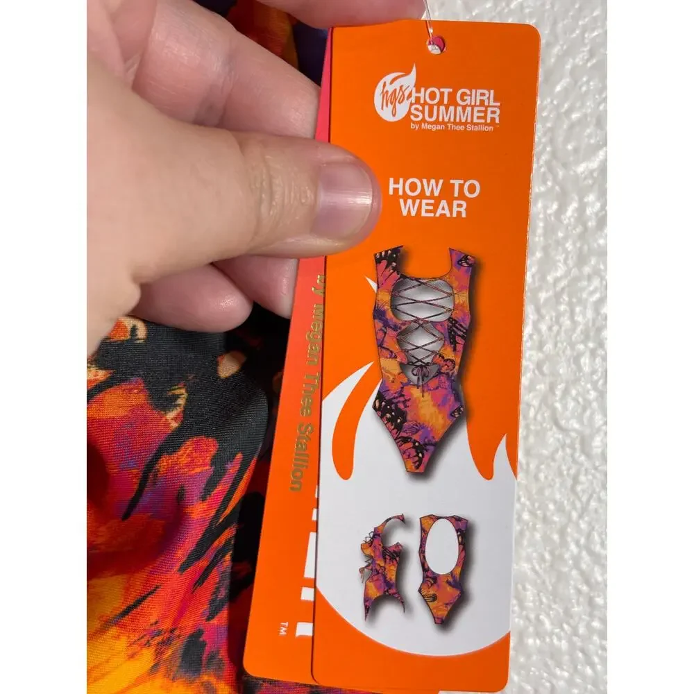 Hot Girl Summer by Megan Thee Stallion NWT Size S One-Piece Cheeky Swimsuit
